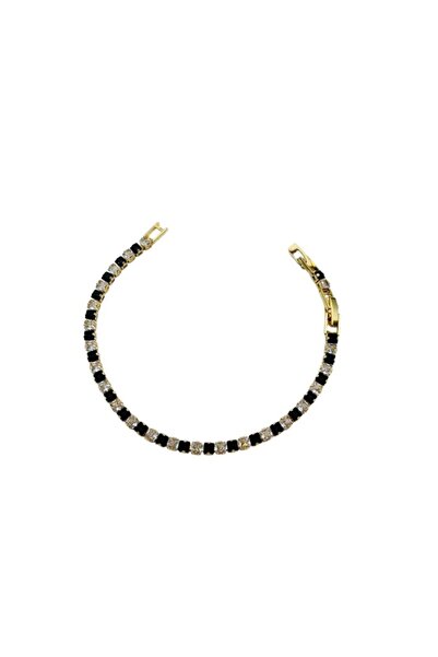 deluxe takı ve giyim Design Black and White Steel Waterway Bracelet