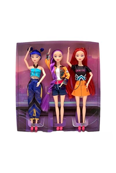 Virtual Trend Set papusi, K-POP Demon Hunters Girls, 3 piese, PVC, Virtual Tr...