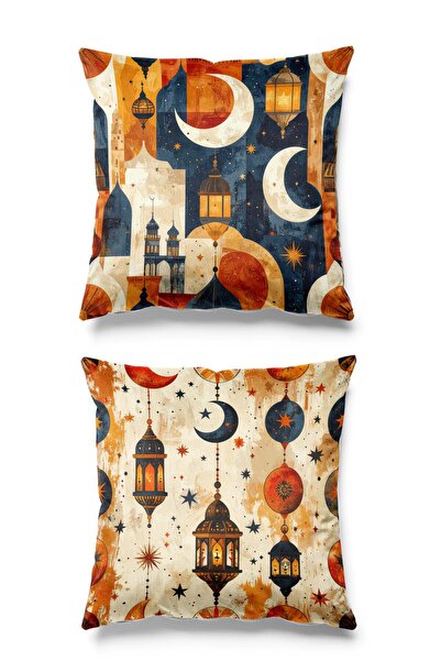 Pilloveland Double Sided Printed Set of 2 Suede Throw Pillow Covers - Ramazan...