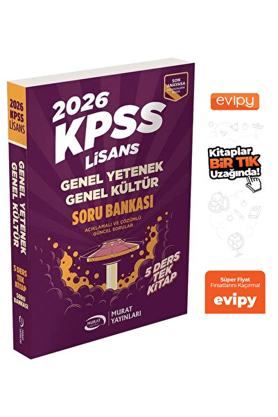 Murat Yayınları 2026 KPSS Lisans Genel Yetenek Genel Kültür Soru Bankası Tek ...