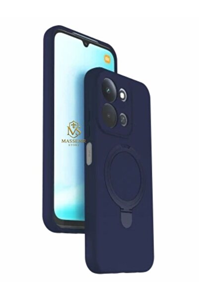 Massemr جراب سيليكون ممتص للصدمات لهاتف شاومي ريدمي 15C 4G مع حامل ماج سيف وح...