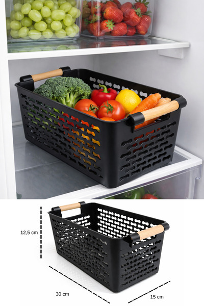 İndecor Houseware 4 Pieces - Multi-Purpose Plastic Organizer Basket with Hand...