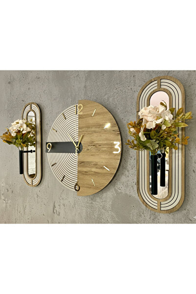 Blackframe Milano design - Açık Gri - Açık meşe Duvar Saati 40x38 cm Ve Ahşap...