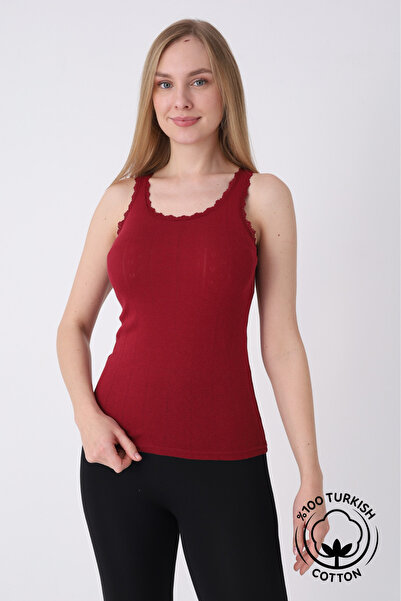Altınay Women's Luxury Jacquard Tank Top - 100% Cotton