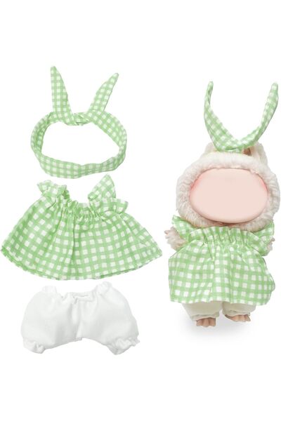 Generic Green Gingham Bunny Outfit Set