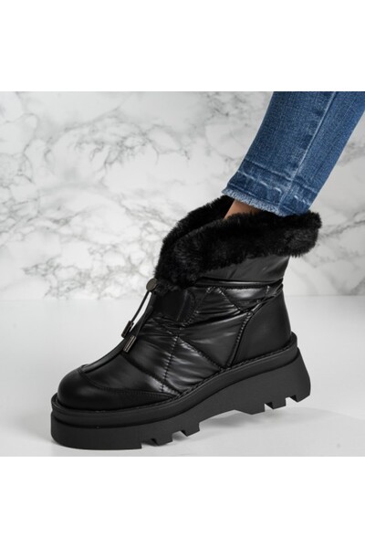 Sofia Store Women's fur-lined and waterproof boots made of faux fur and eco-l...