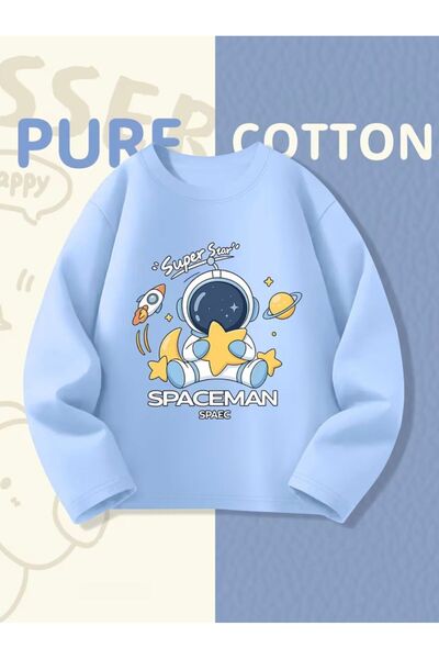 No Plan Момчешки суитшърт с принт на космонавт