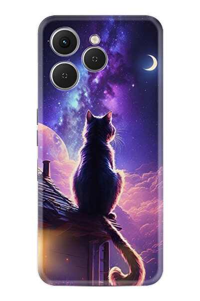 TECNO Spark 40 (Km5n) Kılıf Boutique Baskılı Resimli Damdaki Kedi Pcode -091