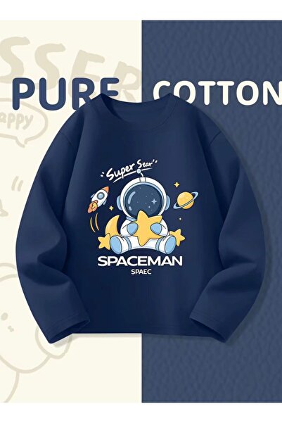 No Plan Момчешки суитшърт с принт на космонавт