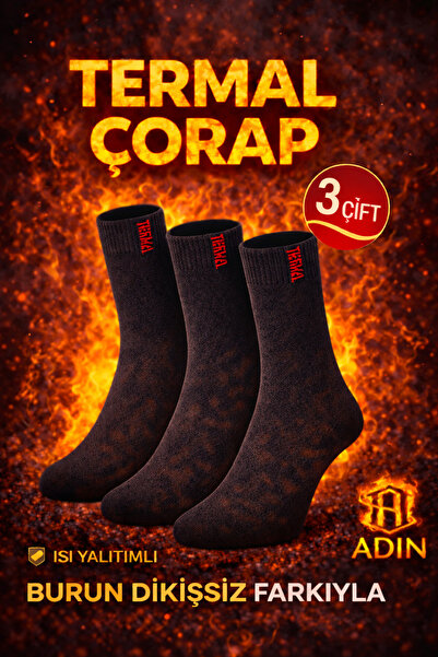 shoticaret Kalın Kışlık Çorap Termal Çorap, Kadın Ve Erkek, 3'lü Paket, Antra...