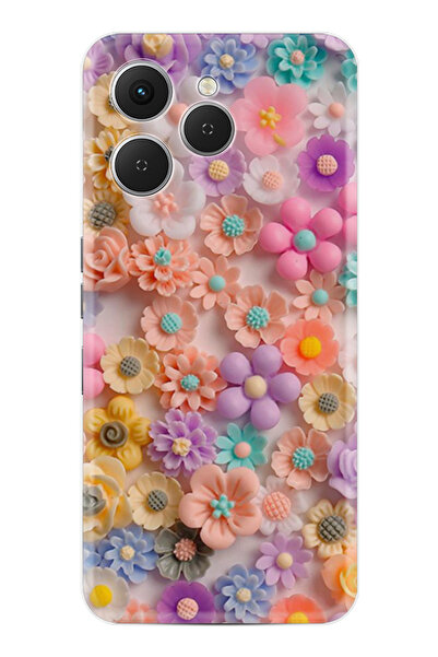 TECNO Spark 40 (Km5n) Kılıf Boutique Baskılı Resimli Rengarenk Papatyalar Pco...