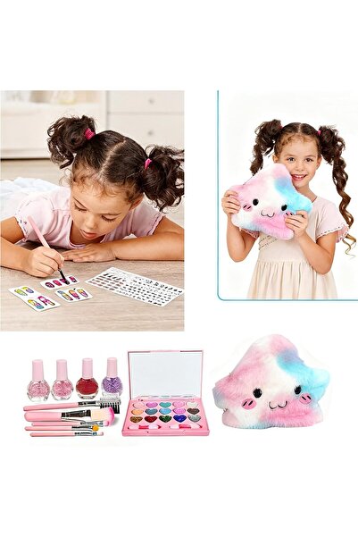 Generic مجموعة مكياج للأطفال - مستحضرات تجميل قابلة للغسل للعب التخيلي