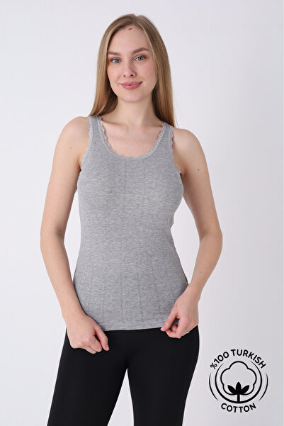 Altınay Women's Luxury Jacquard Tank Top - 100% Cotton