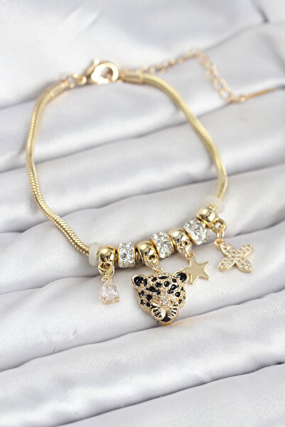 Leyaton Lwlhmrs-Ieg Ieg ™   Brass Gold Color Tiger Model Charm Women's Bracel...