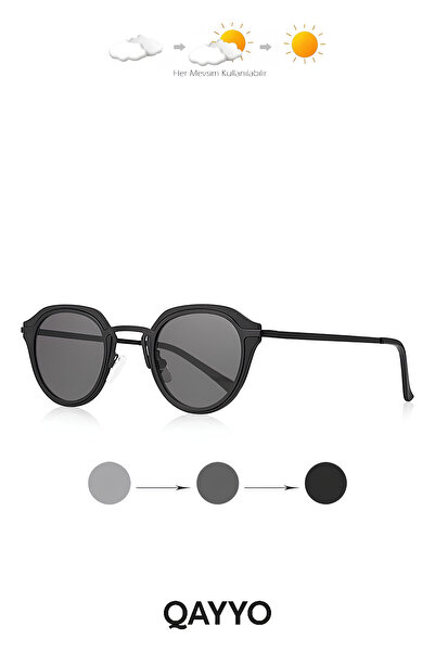 QAYYO Accessories Egesta Vintage Black Unisex Uv400 Luxury Metal Lightweight ...