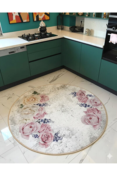 MyDecoRoom Makinede Yıkanabilir Kaymaz Taban Antialerjik Dekoratif Mutfak Halısı