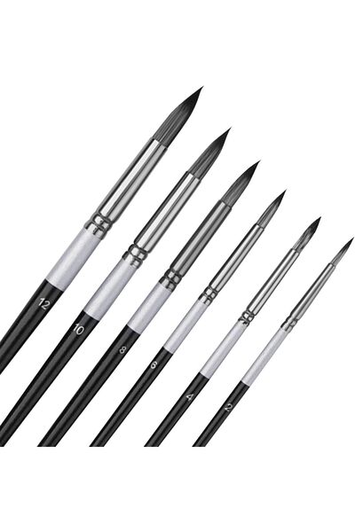 Generic مجموعة فرش ألوان مائية مكونة من 6 قطع