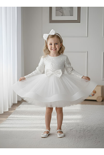 Mixie Βραδινό φόρεμα για πάρτι γενεθλίων με μακριά μανίκια παγιέτες και βελού...