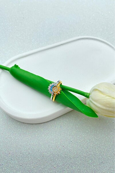 Home Ay ve Güneş Çift/Arkadaşlık Yüzüğü-Moon and Sun Çift/Arkadaşlık Yüzüğü