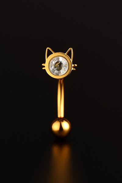 depozoom 316l Cerrahi Çelik Mini Kedi Göbek Piercing