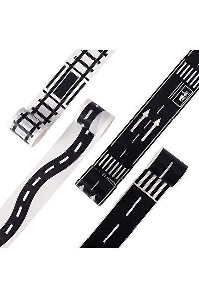 Generic مجموعة شريط الطرق والسكك الحديدية - 4 لفات من مسار سيارات الألعاب للأ...