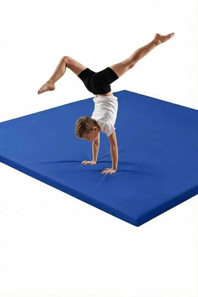 RevuBaby DERİ Çocuk Jimnastik Minderi 120x120x5 Cm DERİ Kumaş Sıvı Geçirmez K...