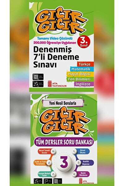 Ata Yayıncılık ATA YAYINLARI 3 SINIF TÜM DERSLER VE 3 SINIF DENENMİŞ 7 Lİ DEN...