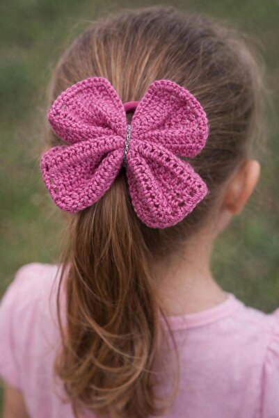 LİA CLİPS CO Handmade Knitted Bow Rubber Buckle