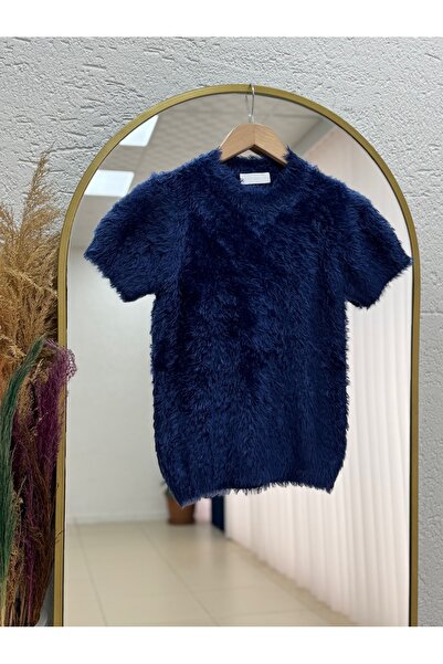 MİHRA STORE Gennaya Short Sleeve Soft Sweater-Zi̇5582 Navy Blue