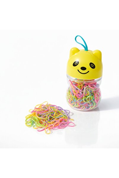 SeaBubbles مجموعة مشابك مطاطية صغيرة في علبة على شكل باندا (230 قطعة) أصفر قياسي