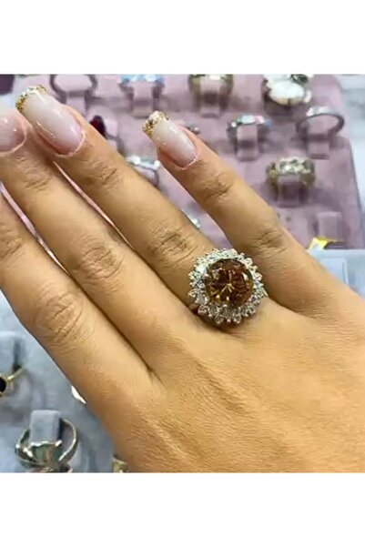 Sevil Gümüş Zultanit Taşlı Gümüş Yüzük Sevgililer Gününe Özel