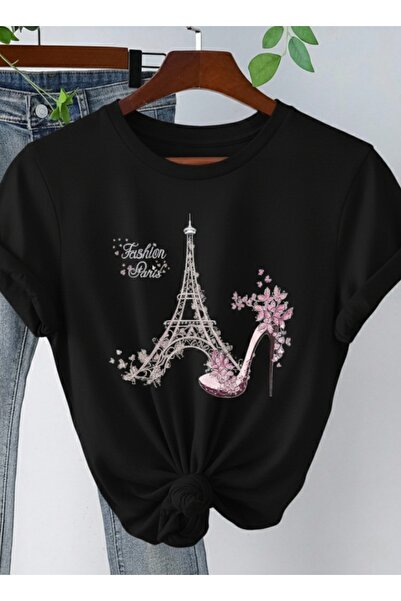 one button Unisex Fashion Paris Baskılı Eiffel Tower Detaylı Basic Bisiklet Y...