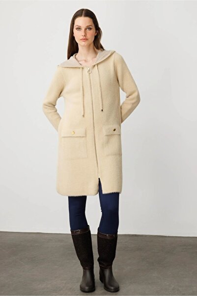 centilmen Desen Tri̇ko K Hooded Pocket Metal Buttoned Aphrodite Knitwear Card...