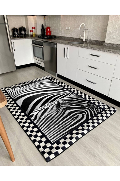 MyDecoRoom Makinede Yıkanabilir Kaymaz Taban Antialerjik Dekoratif Mutfak Halısı