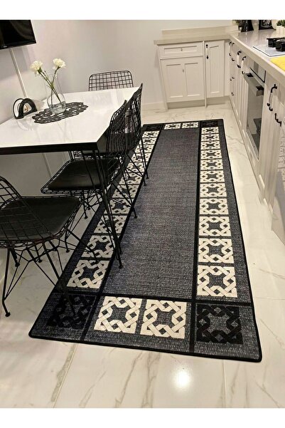 MyDecoRoom Makinede Yıkanabilir Kaymaz Taban Antialerjik Dekoratif Mutfak Halısı