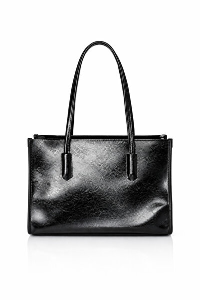 Generic Tote Deri Omuz Çantası Siyah