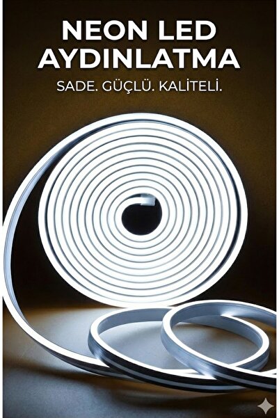 sonx 5 METRE Esnek Neon LED Şerit - 12V Dekoratif Ambiyans Aydınlatması TAK Ç...