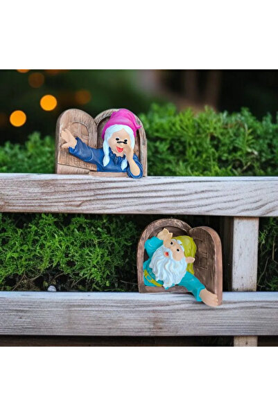 Dekorasyon Bahçesi Yazlık Ev ve Bahçe İçin Sevimli Cüce Pencere Figürleri – B...