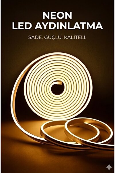sonx 5 METRE Esnek Neon LED Şerit - 12V Dekoratif Ambiyans Aydınlatması TAK Ç...