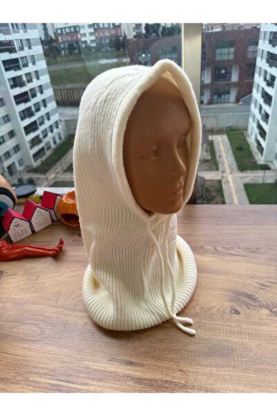 Blotch Cream Color Different Style Snap-On Knitwear Drawstring Balaklava Mode...