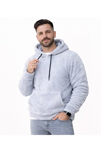 LACHAREL UNİSEX Peluş Hoodie Kapüşonlu Sweatshirt kanguru cepli - Yumuşak dok...
