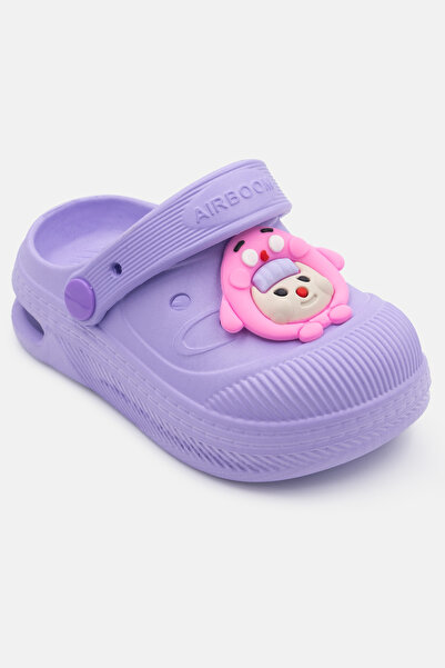 Beınsteps Işıklı Çocuk Sandalet Terlik Havuz Okul Kreş Günlük Işıklı Unisex Lila Sandalet Terlik