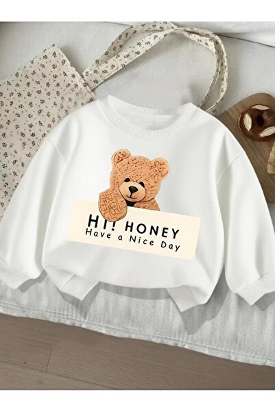 No Plan سترة رياضية مطبوعة عليها HI HONEY للأولاد والبنات