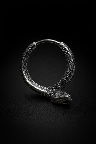 depozoom Çelik Halka Küpe Yılan Unisex Küpe 1 adet