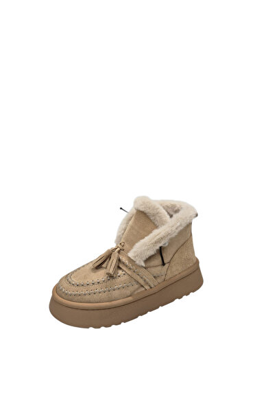 EREN SHOES BAG Furry Genuine Leather Furry Orthopedic Flat Sole Boots