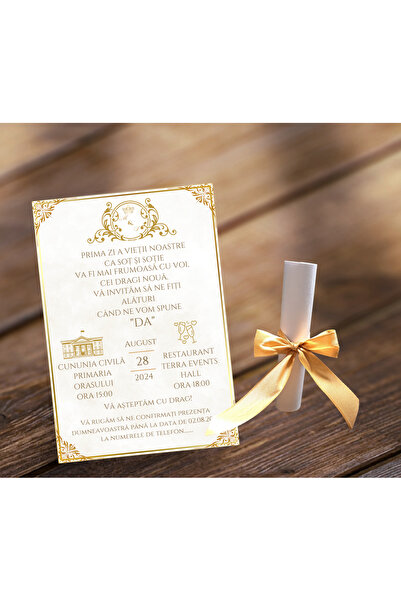 Aela.alc Invitatie nunta rulata set 10 buc