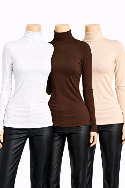 belpa Women's Black 3-Piece Long Sleeve Bodysuit