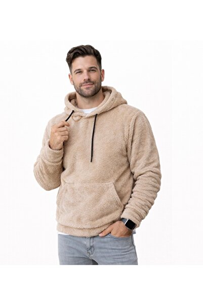 LACHAREL UNİSEX Peluş Hoodie Kapüşonlu Sweatshirt kanguru cepli - Yumuşak dok...
