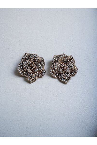 FAYRA ACCESSORIES Rose Figured Pin Earrings