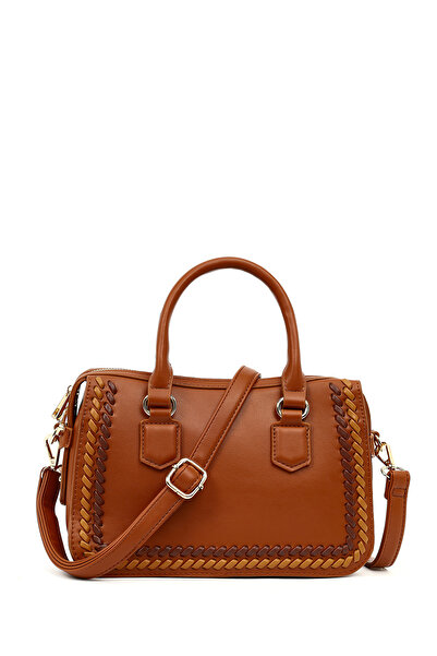 Derimod Women's Tan Long Strap Knitted Detailed Shoulder Bag 25Wbd267018